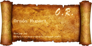Orsós Rupert névjegykártya
